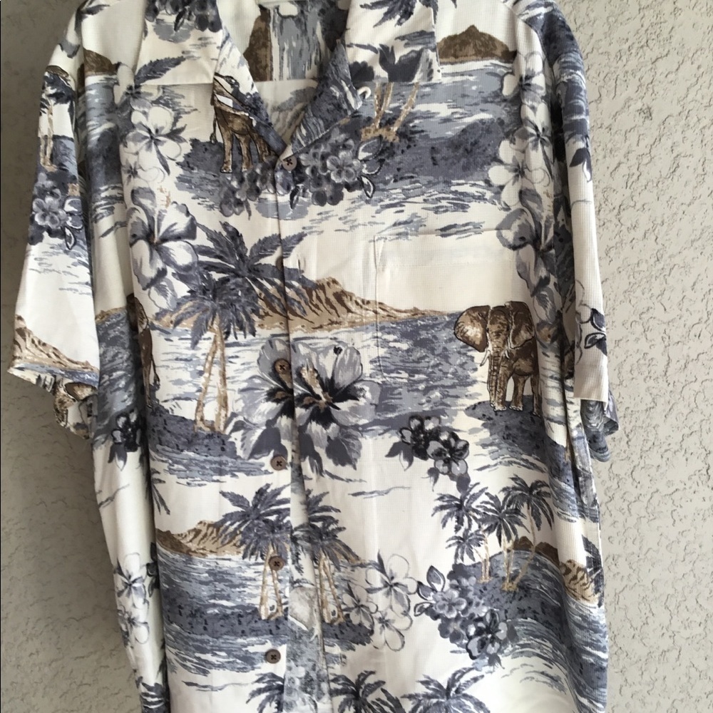 💯caribbean SILK BLEND BUTTON UP SHIRT‎ 👕